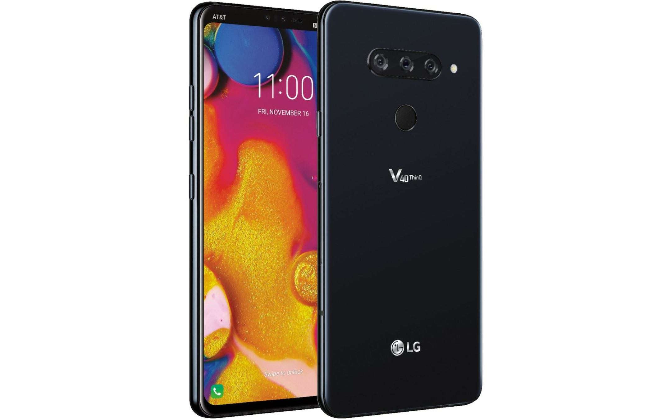 LG V40 ThinQ mostrato in render stampa
