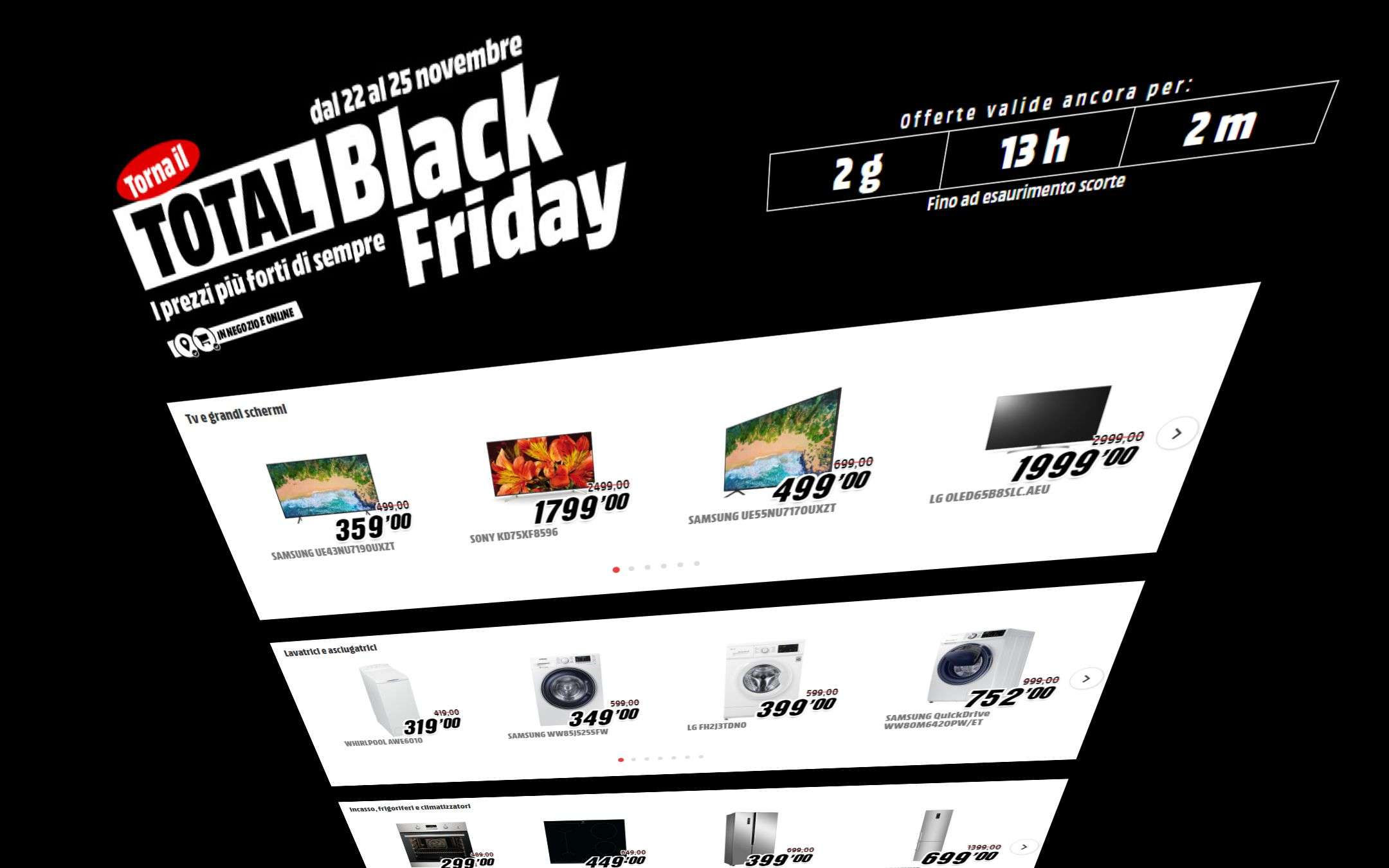 Mediaworld: le offerte del Black Friday