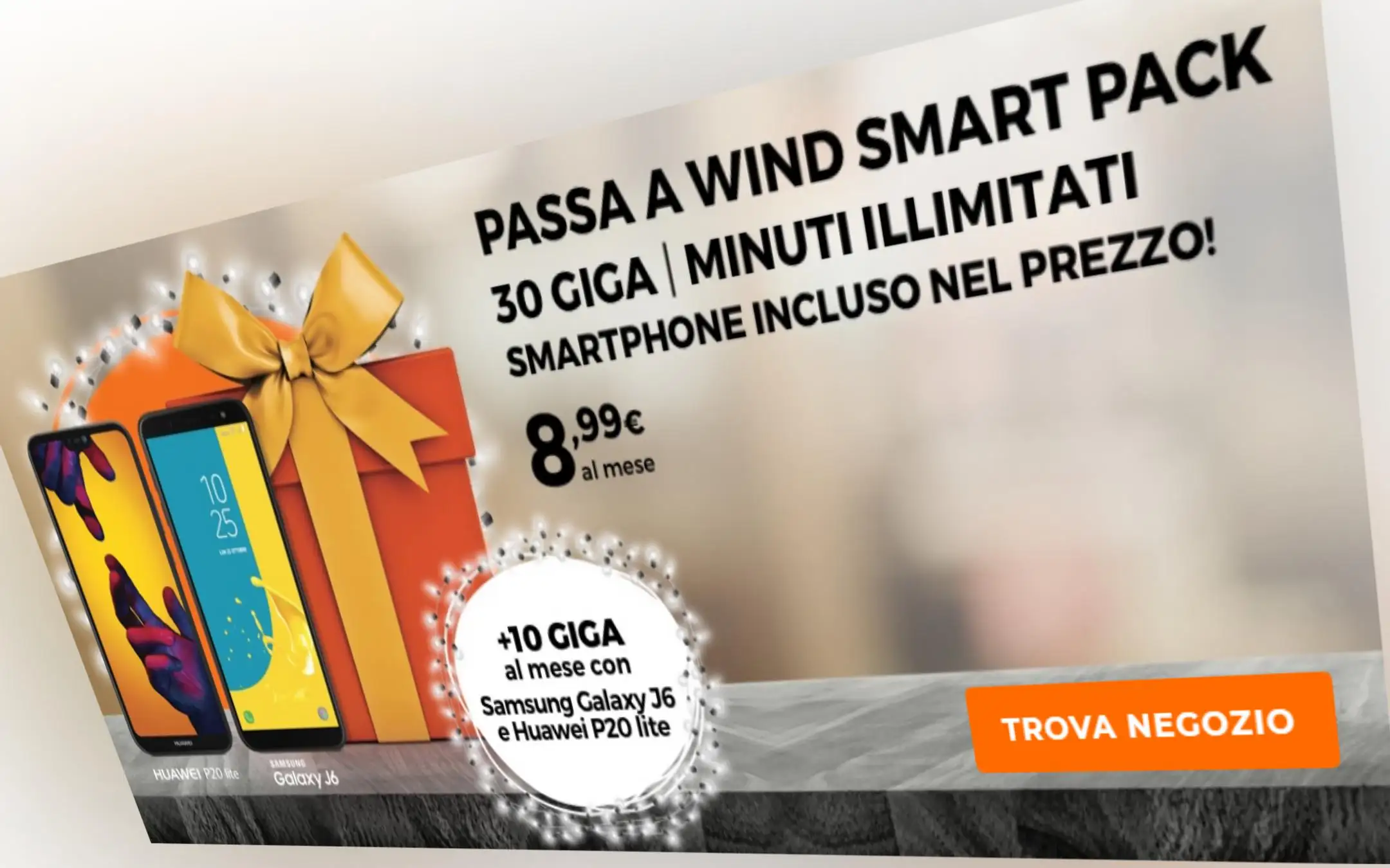 Wind: minuti, 30 giga e smartphone incluso a 8,99