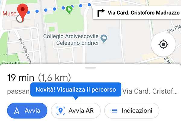 Google Pixel: navigazione stradale a piedi in modalità AR