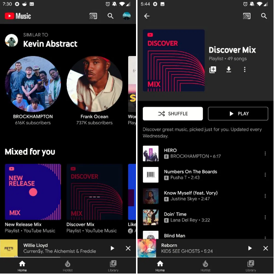 YouTube Music Discover Mix