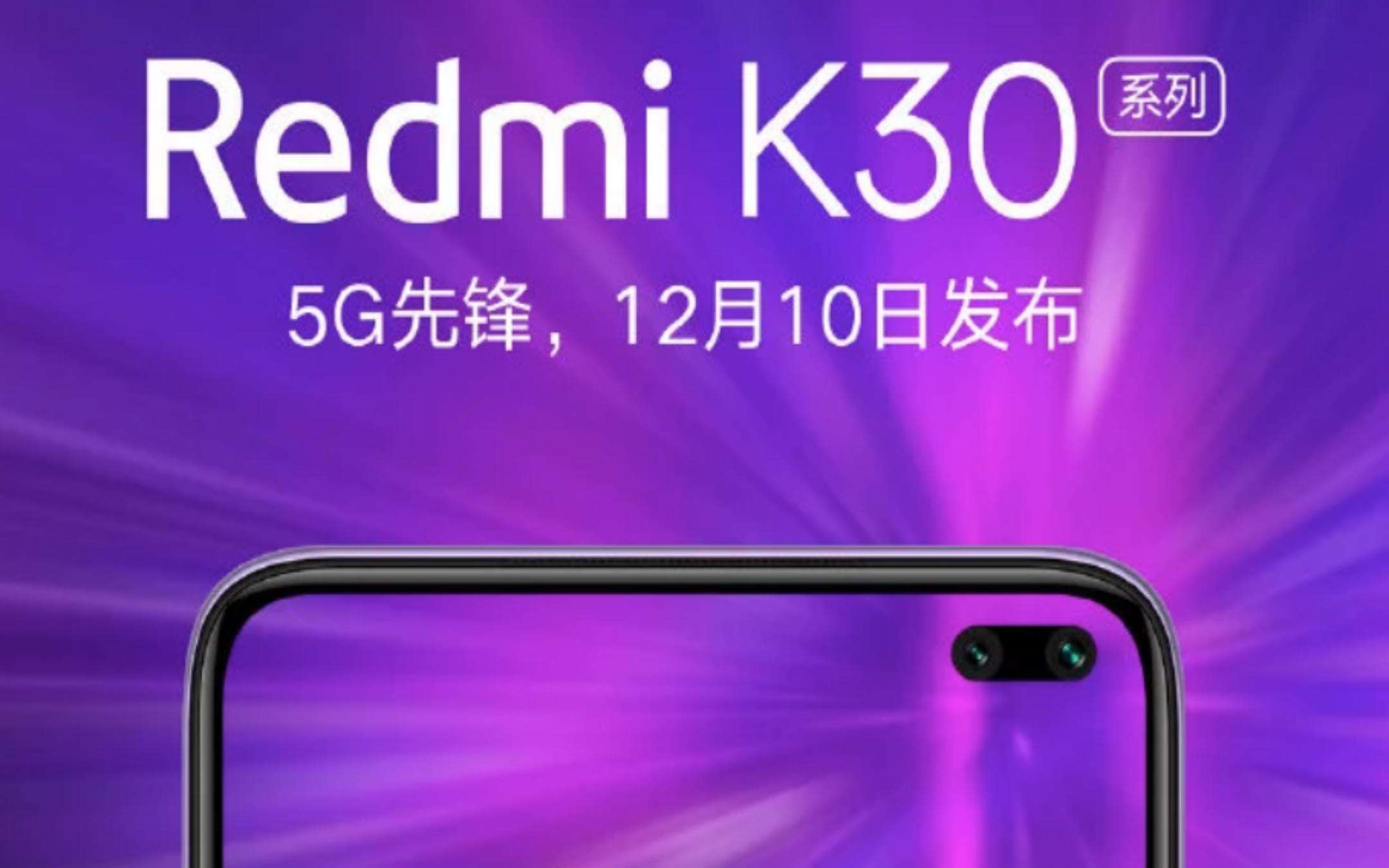 Redmi K30: lancio confermato per il 10 dicembre