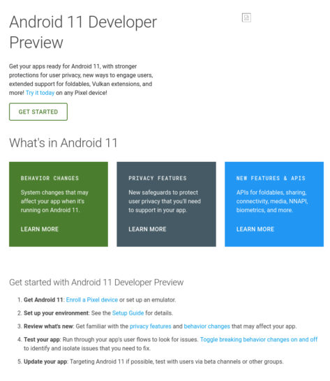 Android 11 Developer Preview