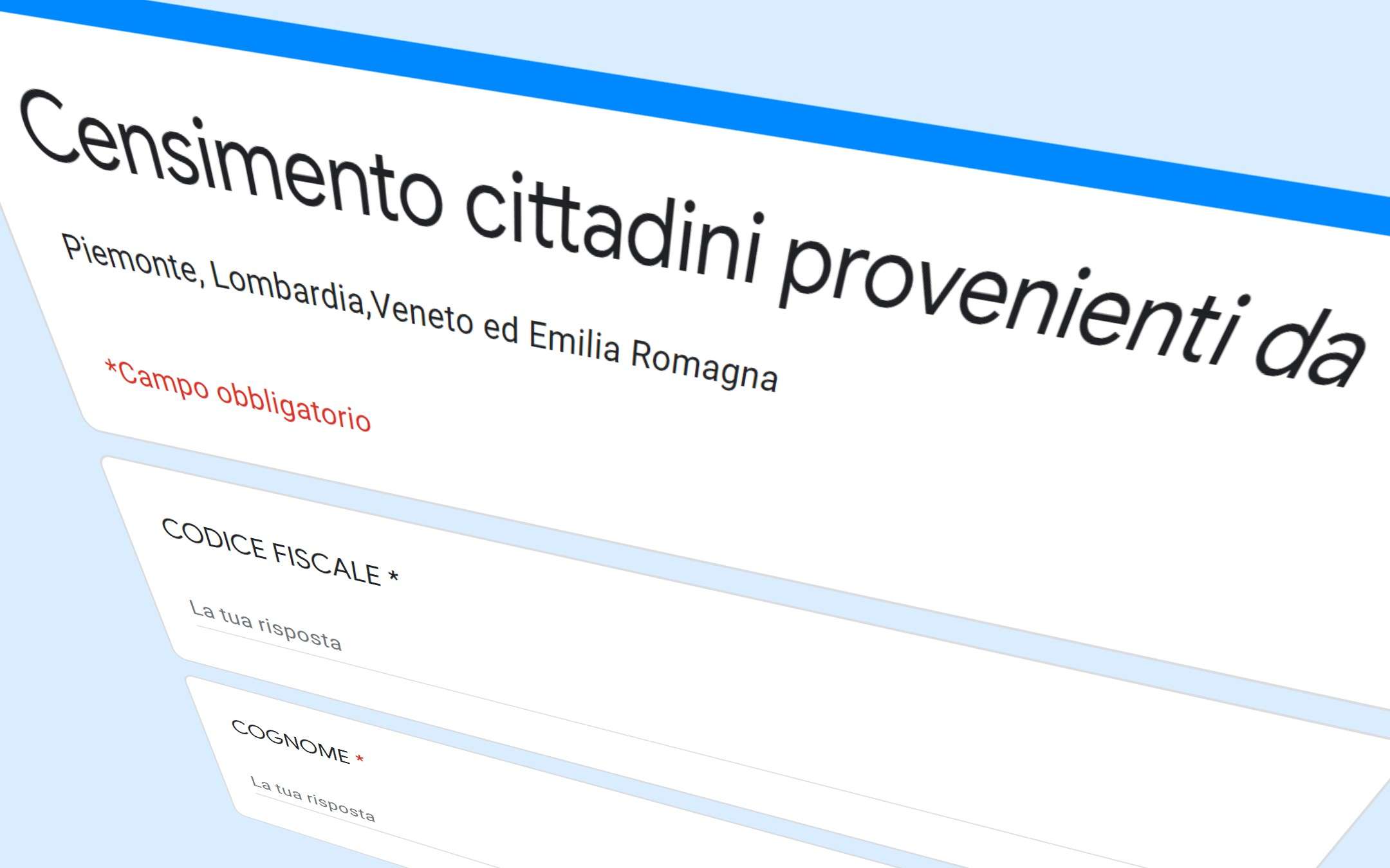 Coronavirus, se l'ASL si affida a Google Moduli