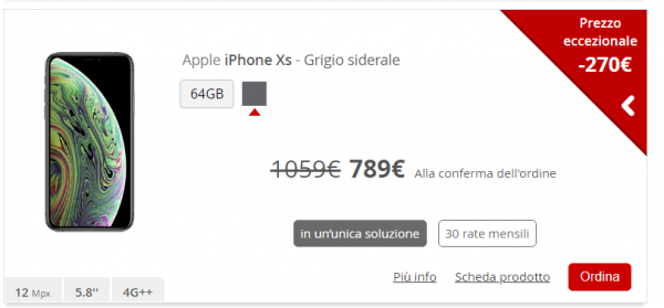 iphone xs sconto iliad