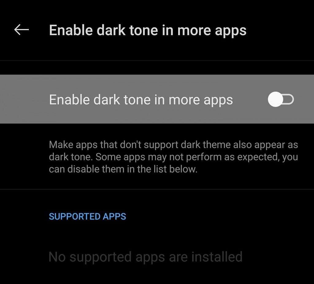 OnePlus OxygenOS presto dark mode forzata a livello di sistema