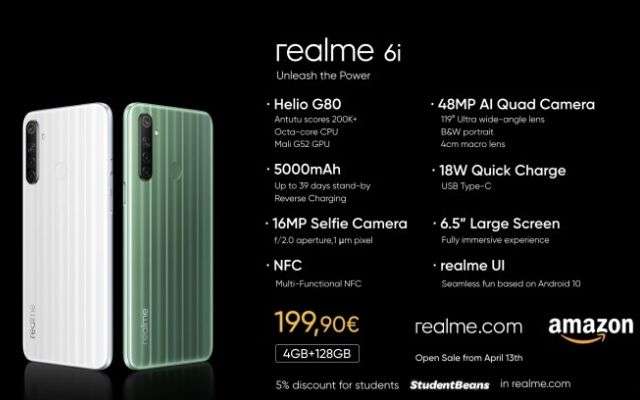 يصل Realme 6 و 6i و C3 إلى أوروبا في أبريل 2