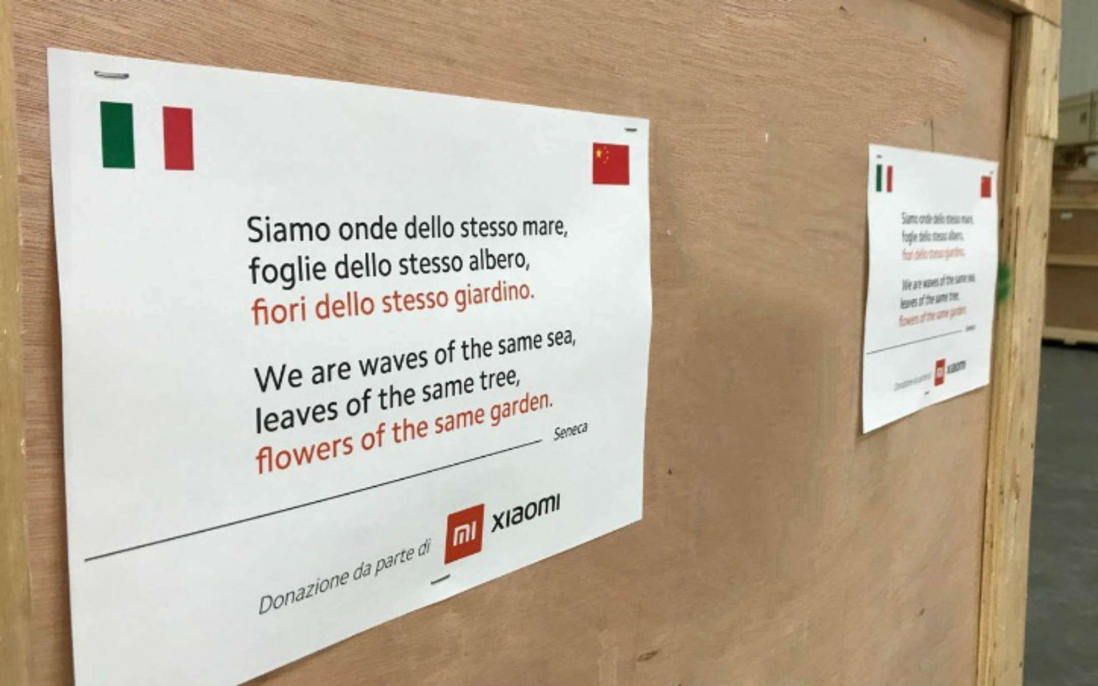 Coronavirus: Xiaomi invia mascherine in Italia