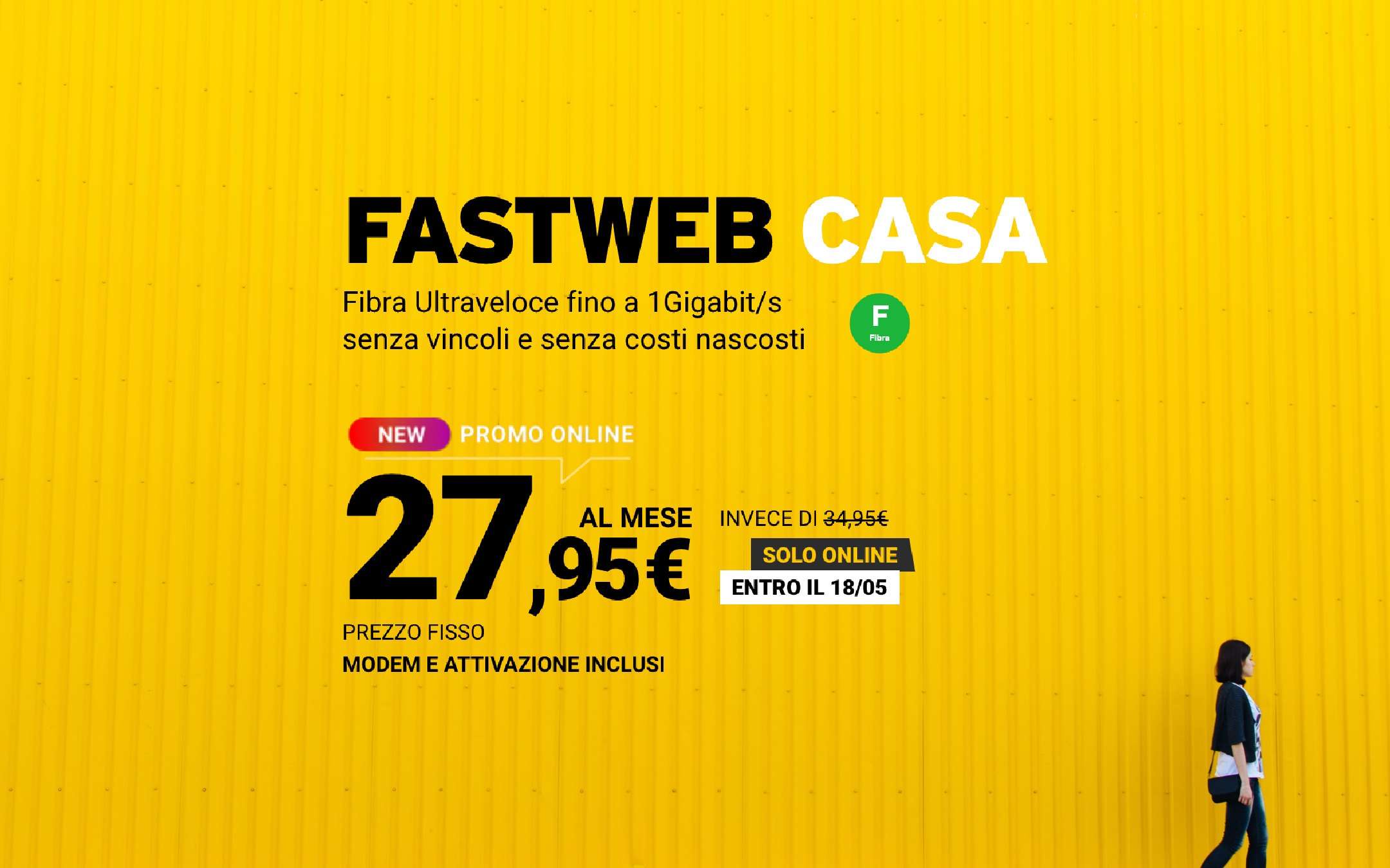 Fastweb Casa, internet a meno di 28€ al mese