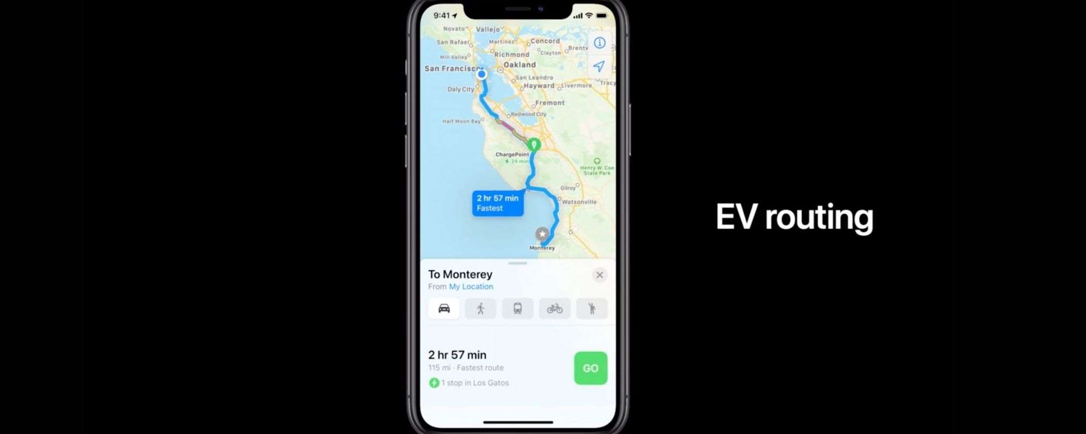 iOS 14: ricerca di stazioni di ricarica per auto elettriche