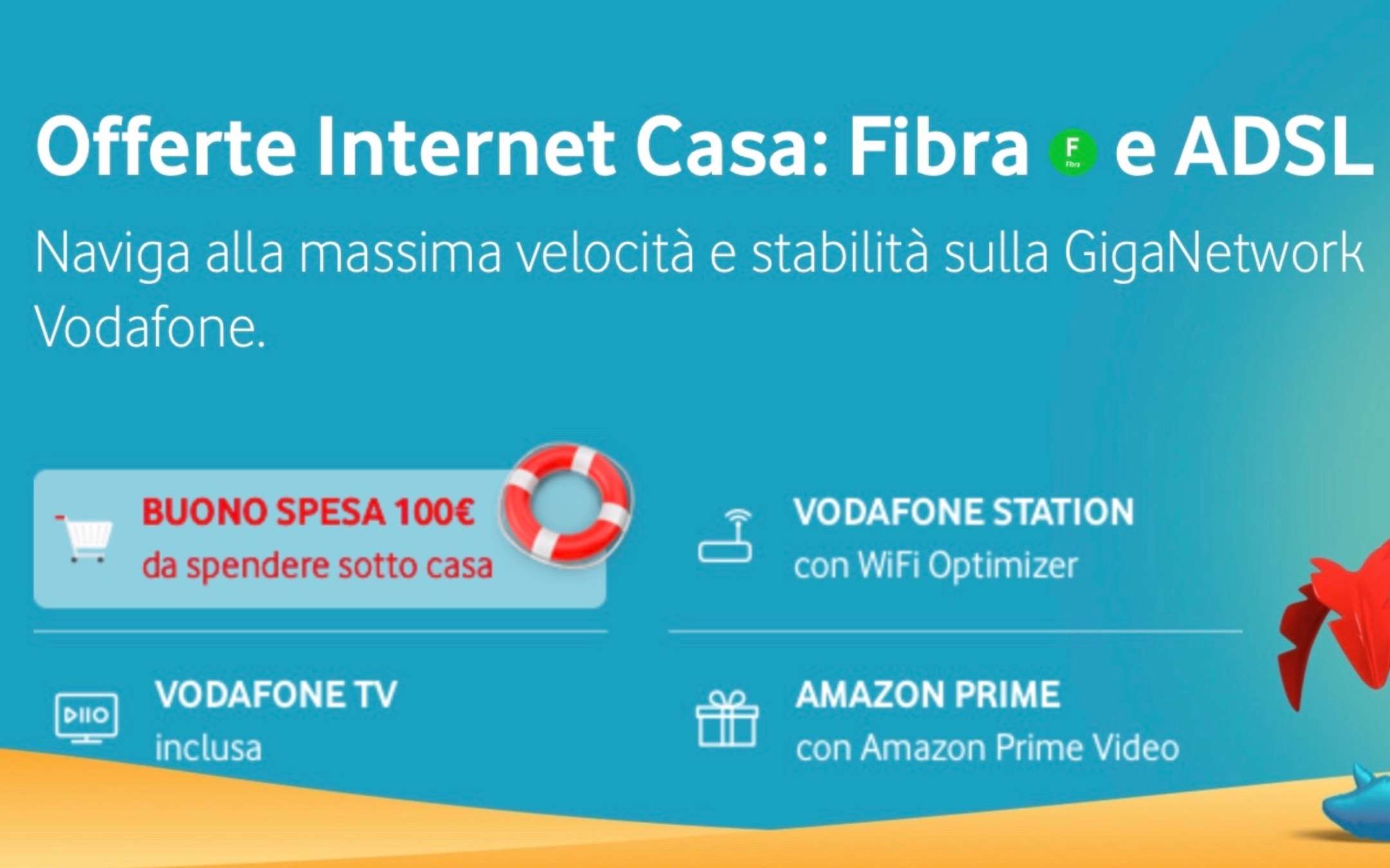 Vodafone Internet Unlimited: FTTH e buono da 100€