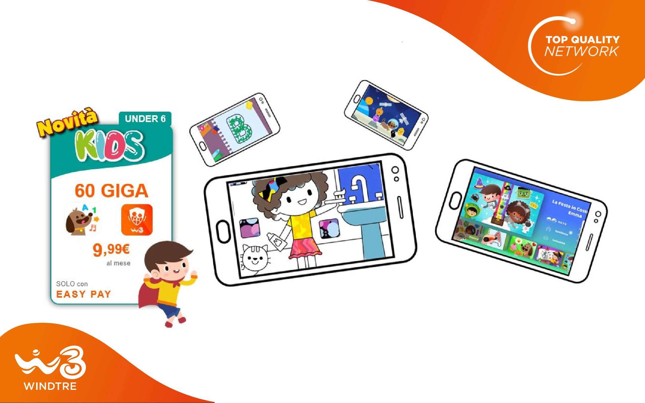 WINDTRE: SMS di proposta SIM con promo KIDS