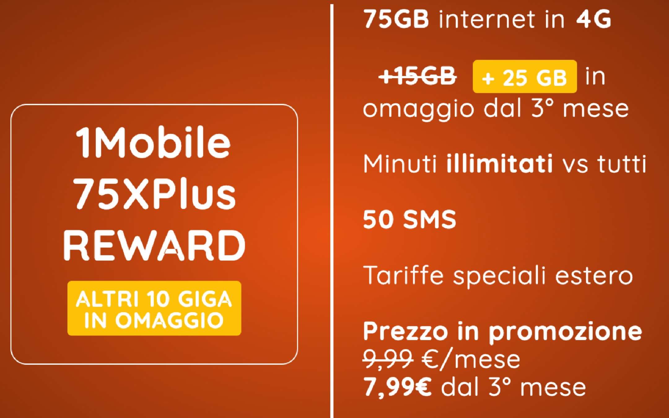 1Mobile: promo con 100GB a 7,99€ al mese per tutti 1Mobile: promo con 100GB a 7,99€ al mese per tutti