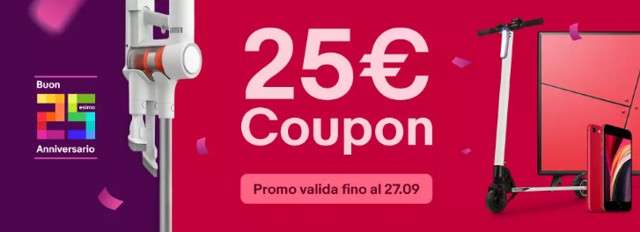 25 anni di eBay: coupon omaggio