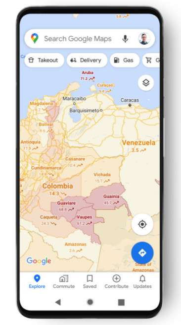 Covid-19 su Google Maps