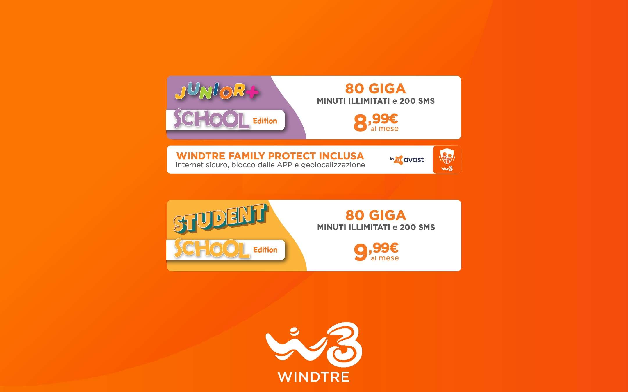 WINDTRE School Edition: promo con 80GB da 6,99€ WINDTRE School Edition: promo con 80GB da 6,99€