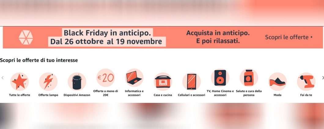 Black Friday Amazon 2020 in anticipo: inizia oggi!