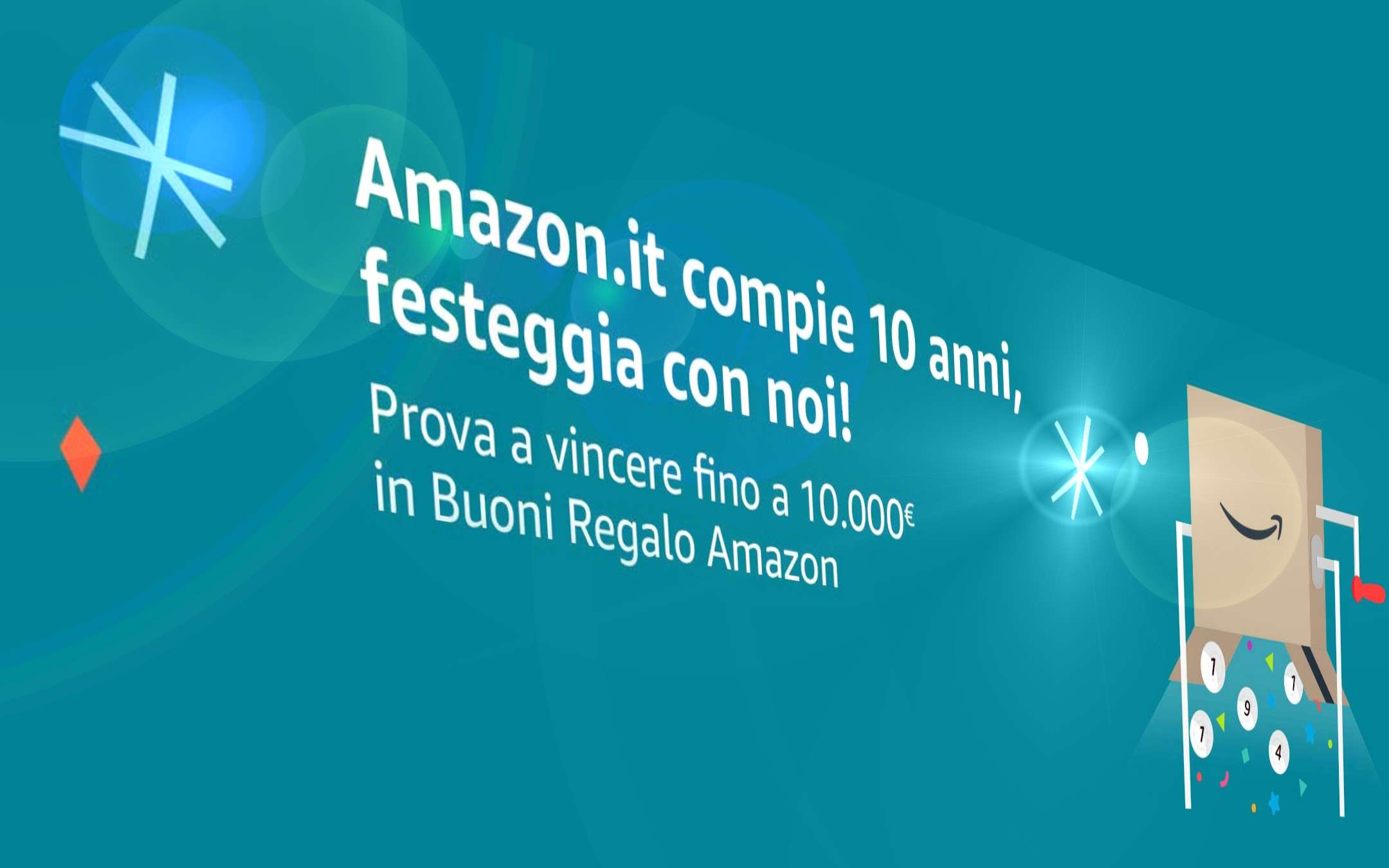 Amazon.it festeggia e regala fino a 10000 euro