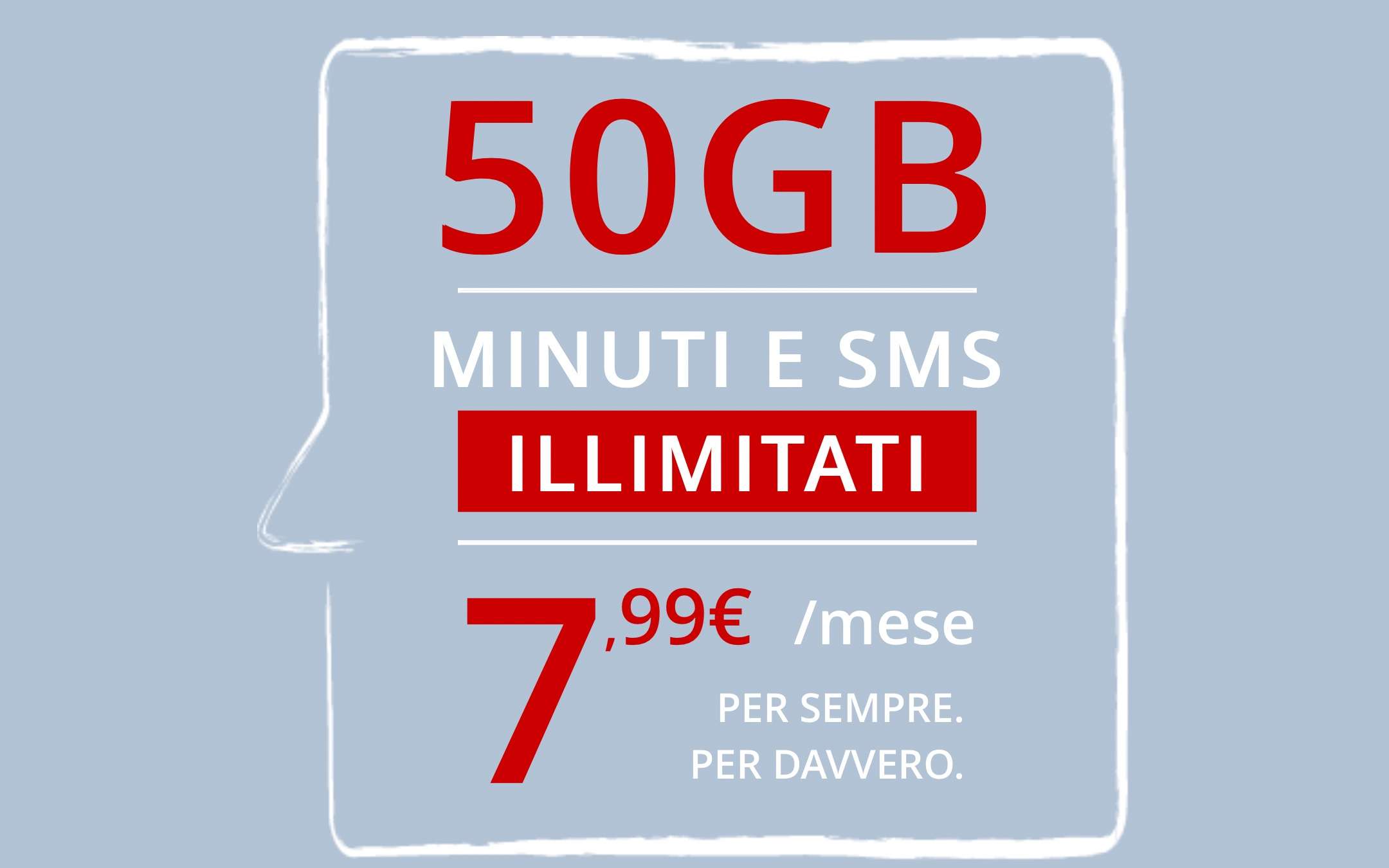 Giga 50: promo Iliad a meno di 8€ al mese