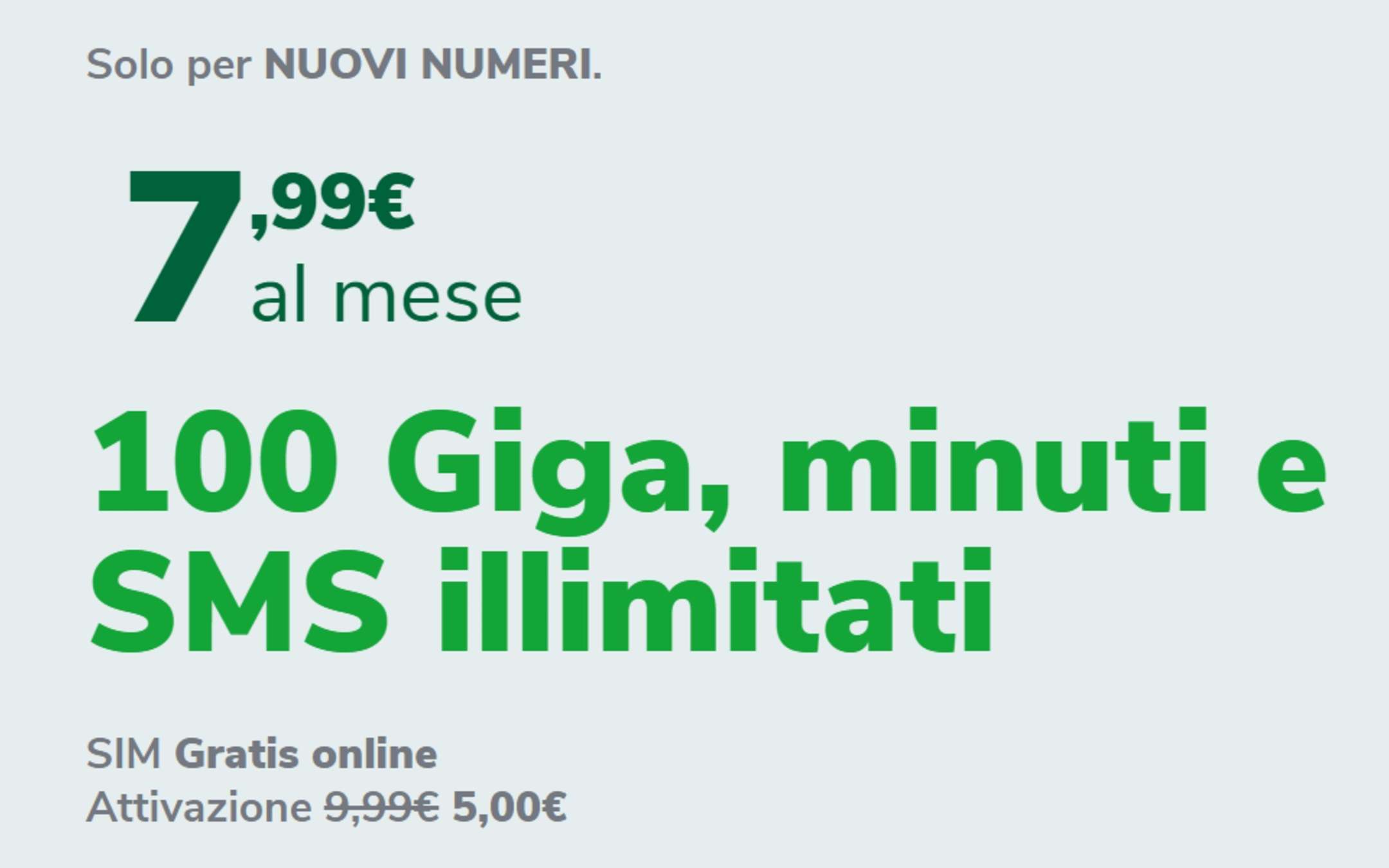 Very 7,99: promo con 100GB per nuovi numeri