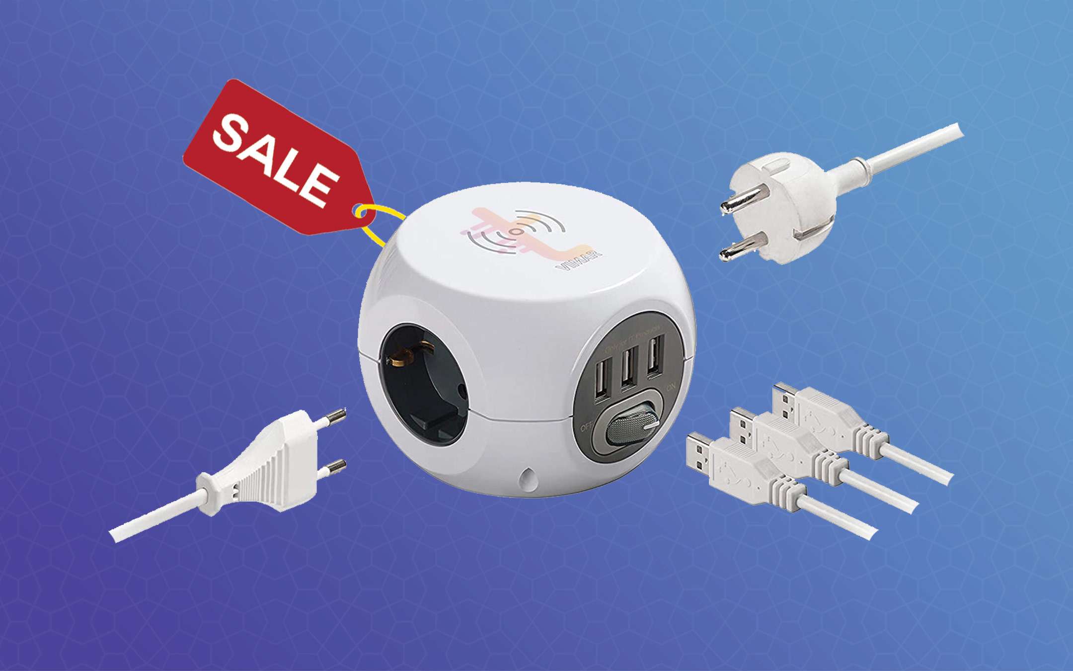 Multipresa Vimar con USB e ricarica wireless a 26,50€ Multipresa Vimar con USB e ricarica wireless a 26,50€