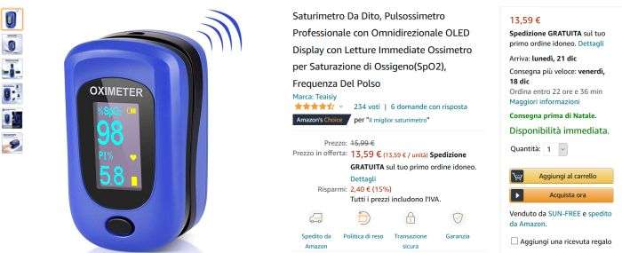 saturimetro su Amazon