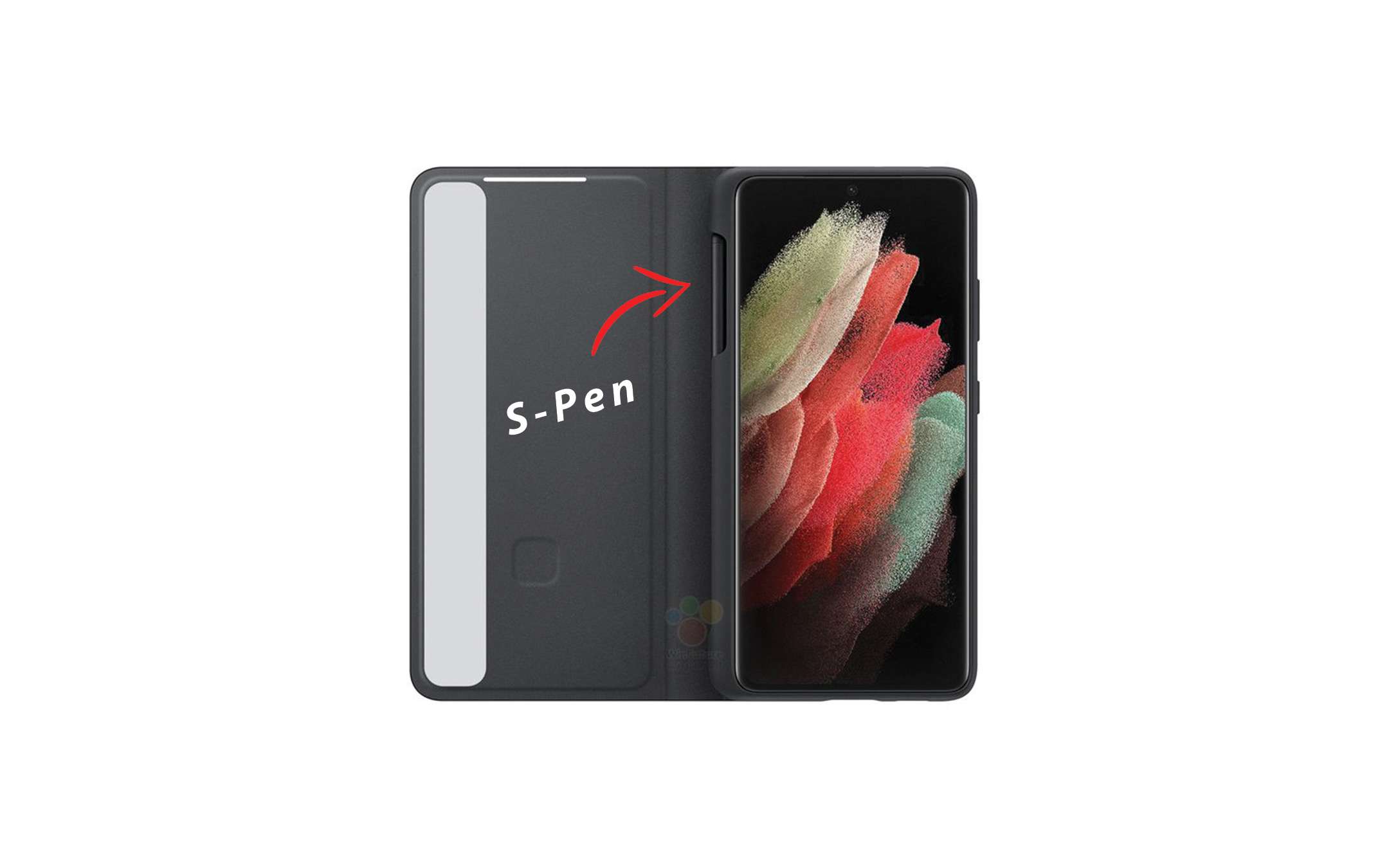 Galaxy S21 Ultra: un'immagine mostra la S-Pen inserita in una cover Galaxy S21 Ultra: un'immagine mostra la S-Pen inserita in una cover