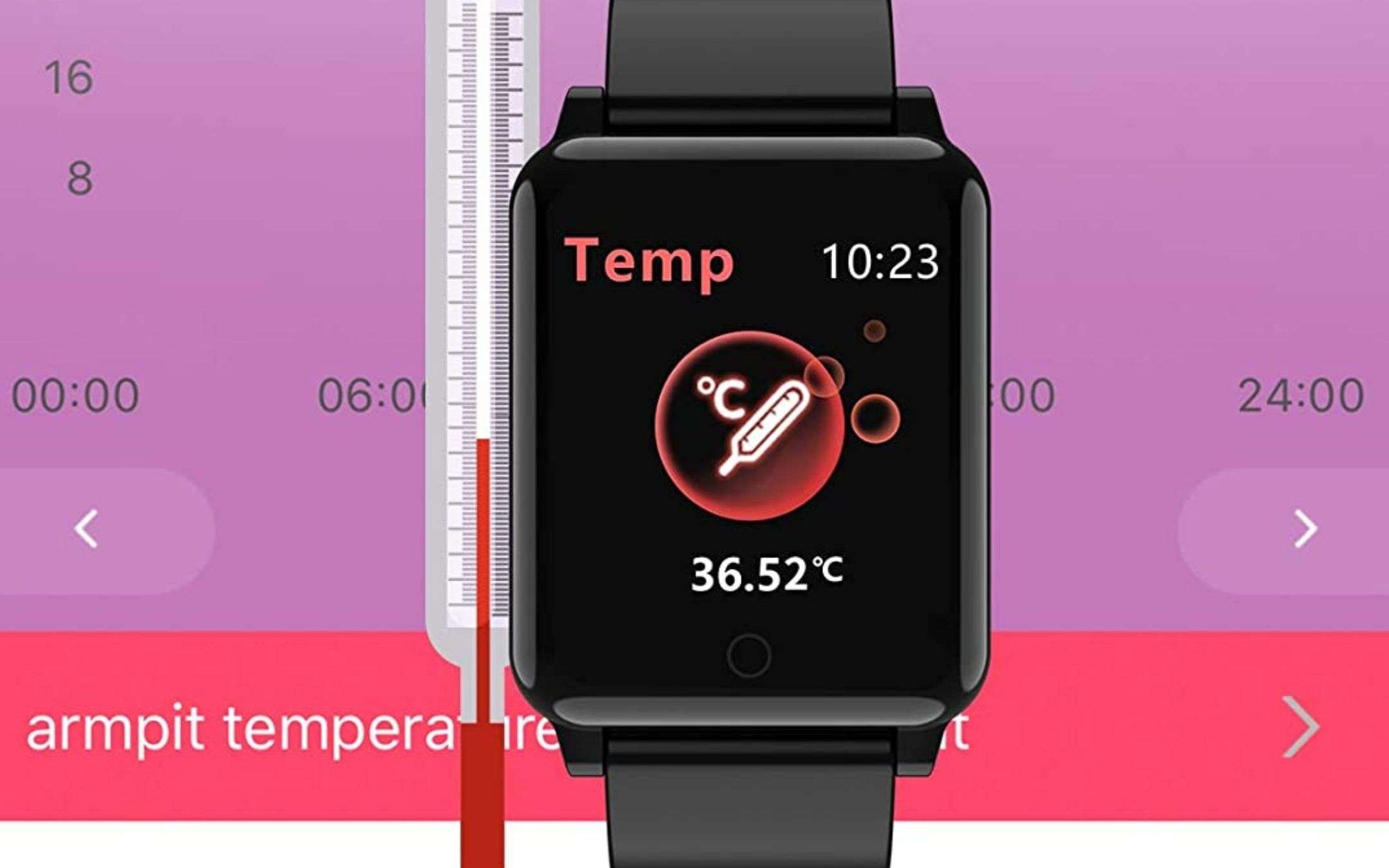 Smartwatch con termometro, Amazon: 20€ (sconto 60%)