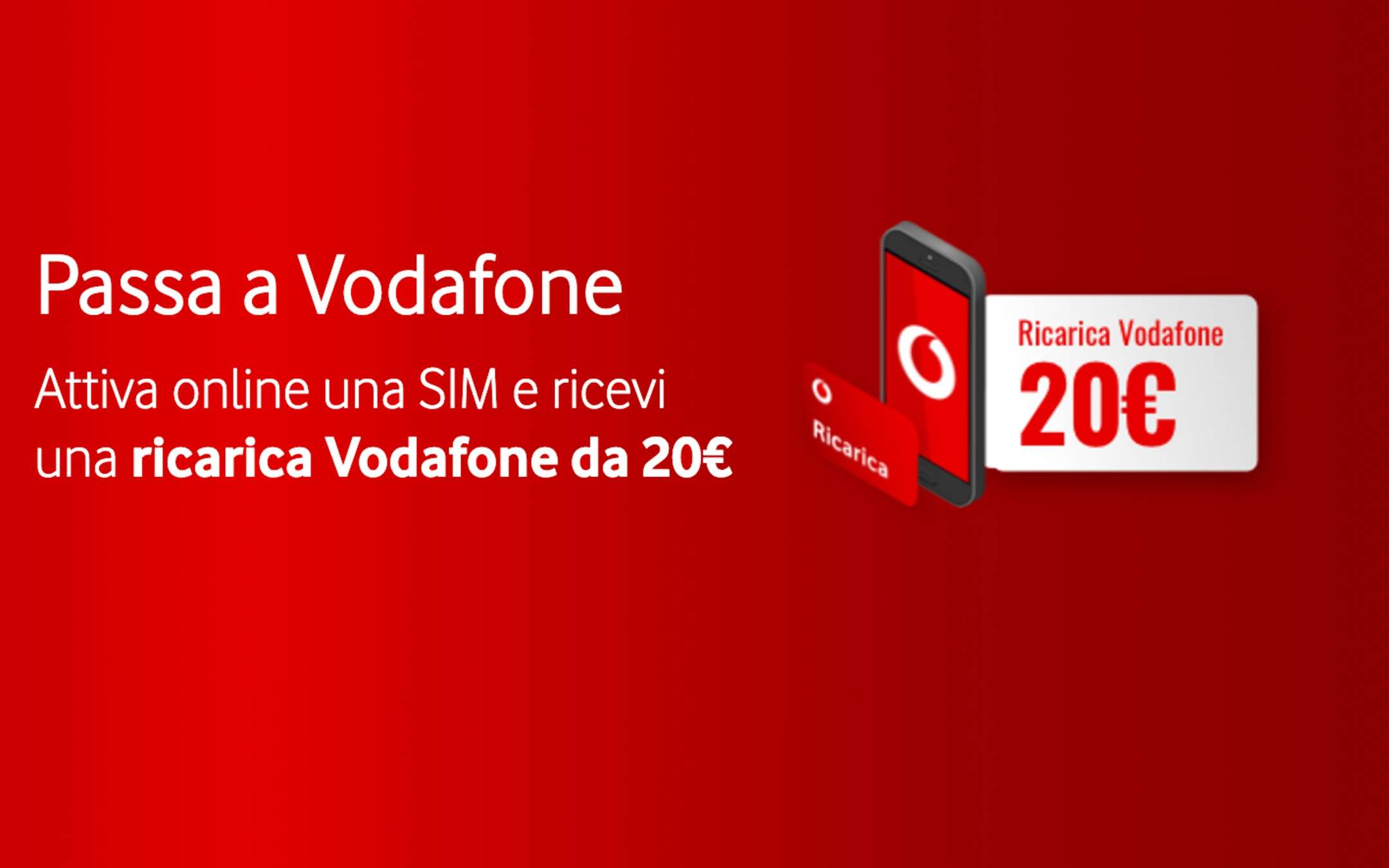 Vodafone: 20 euro di ricarica omaggio, scopri come