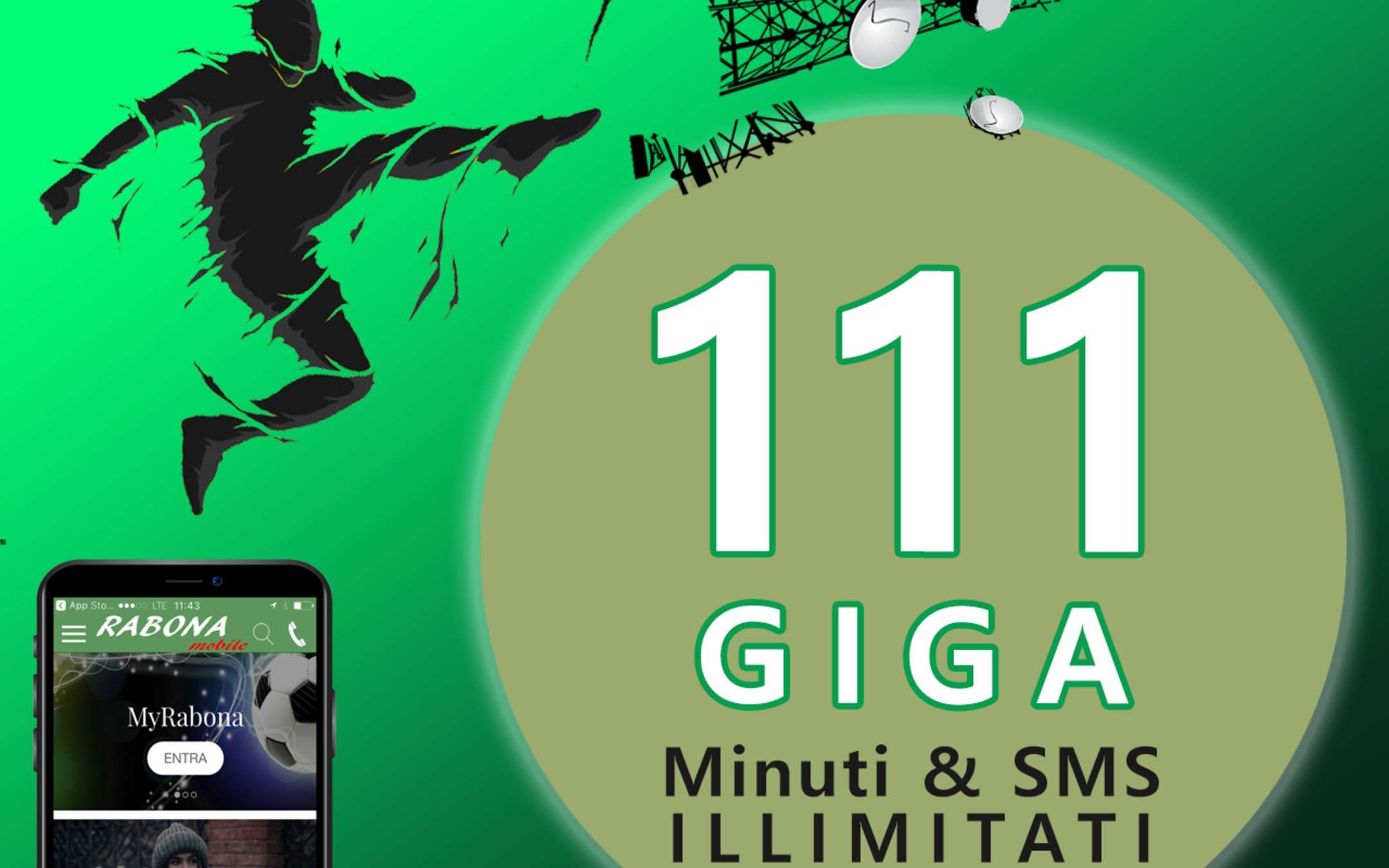 Rabona Calcio: nuova promo con 111GB a 7,99€