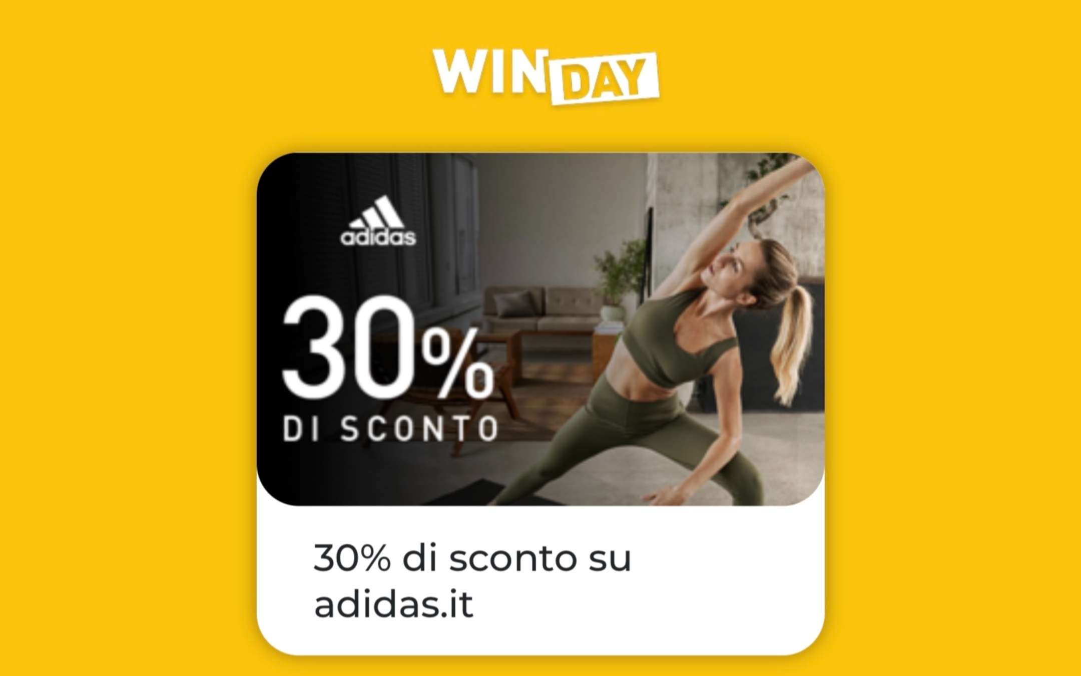 WINDAY: oggi 30% di sconto su Adidas con WINDTRE