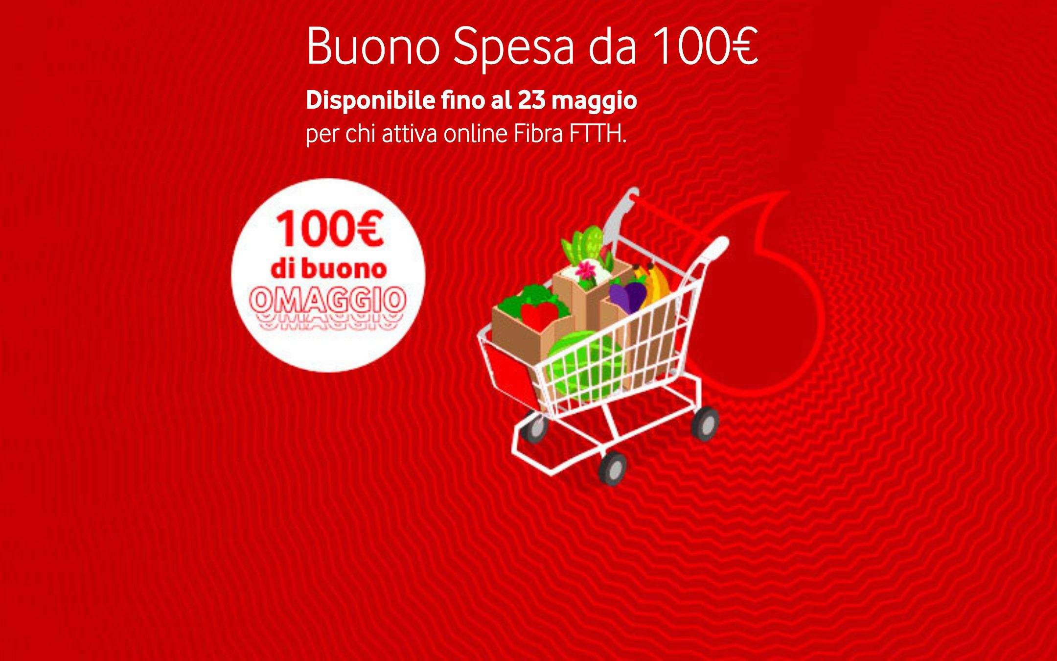 Buono Spesa da 100€: incluso con la FTTH Vodafone