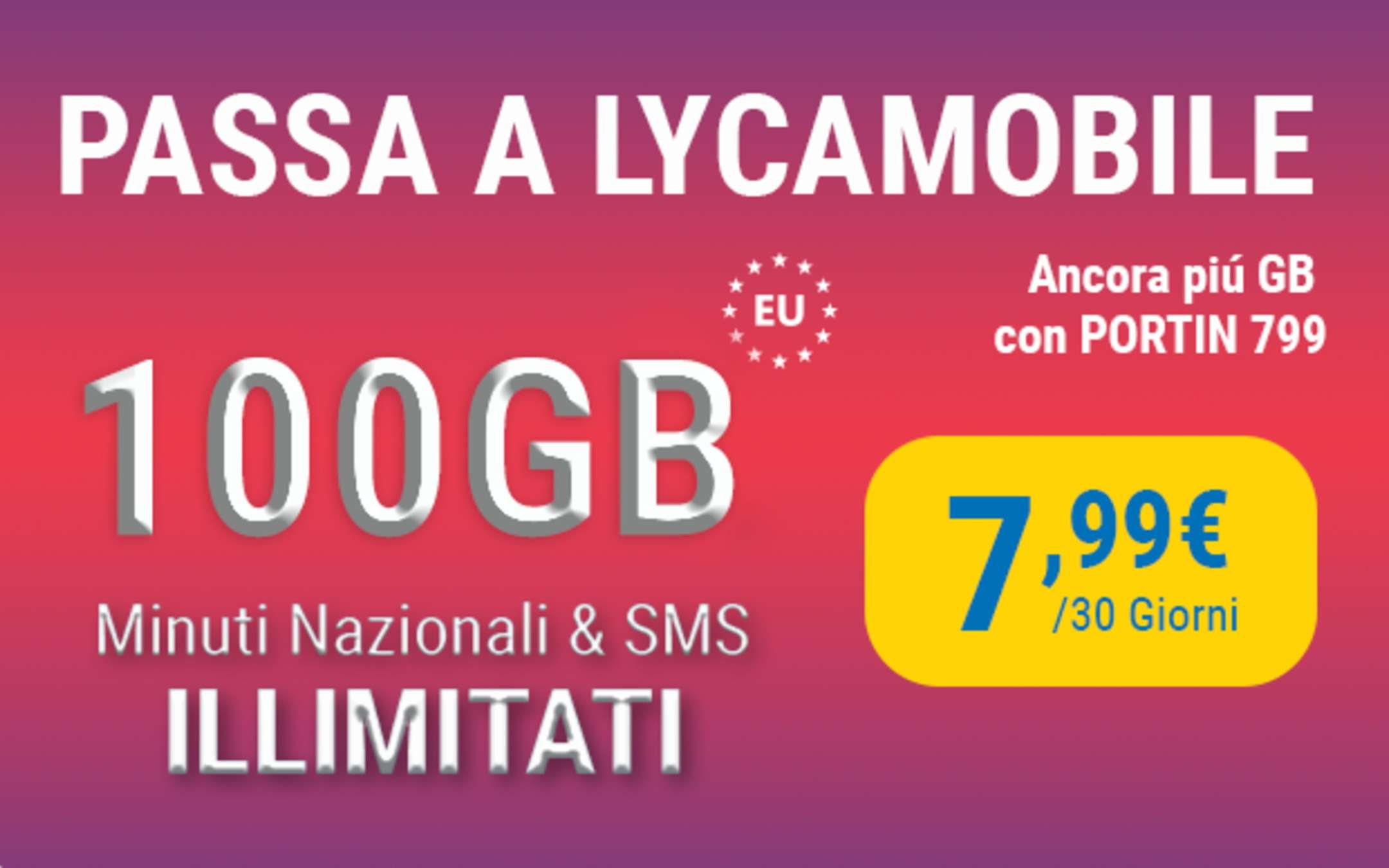 Lyca Mobile PortIN 7,99: ora con 100GB di internet