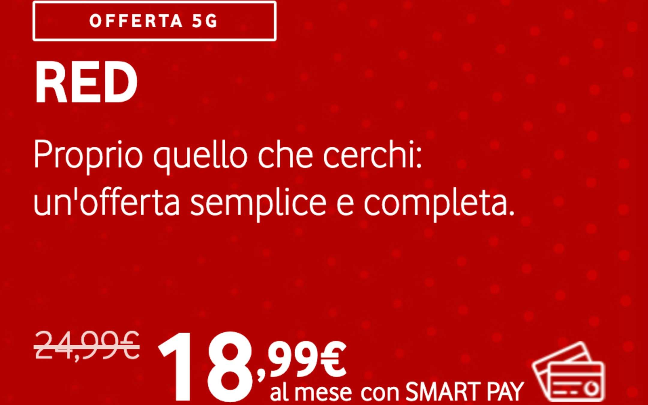 Promo Vodafone RED: ora con 50GB a 18,99€ al mese