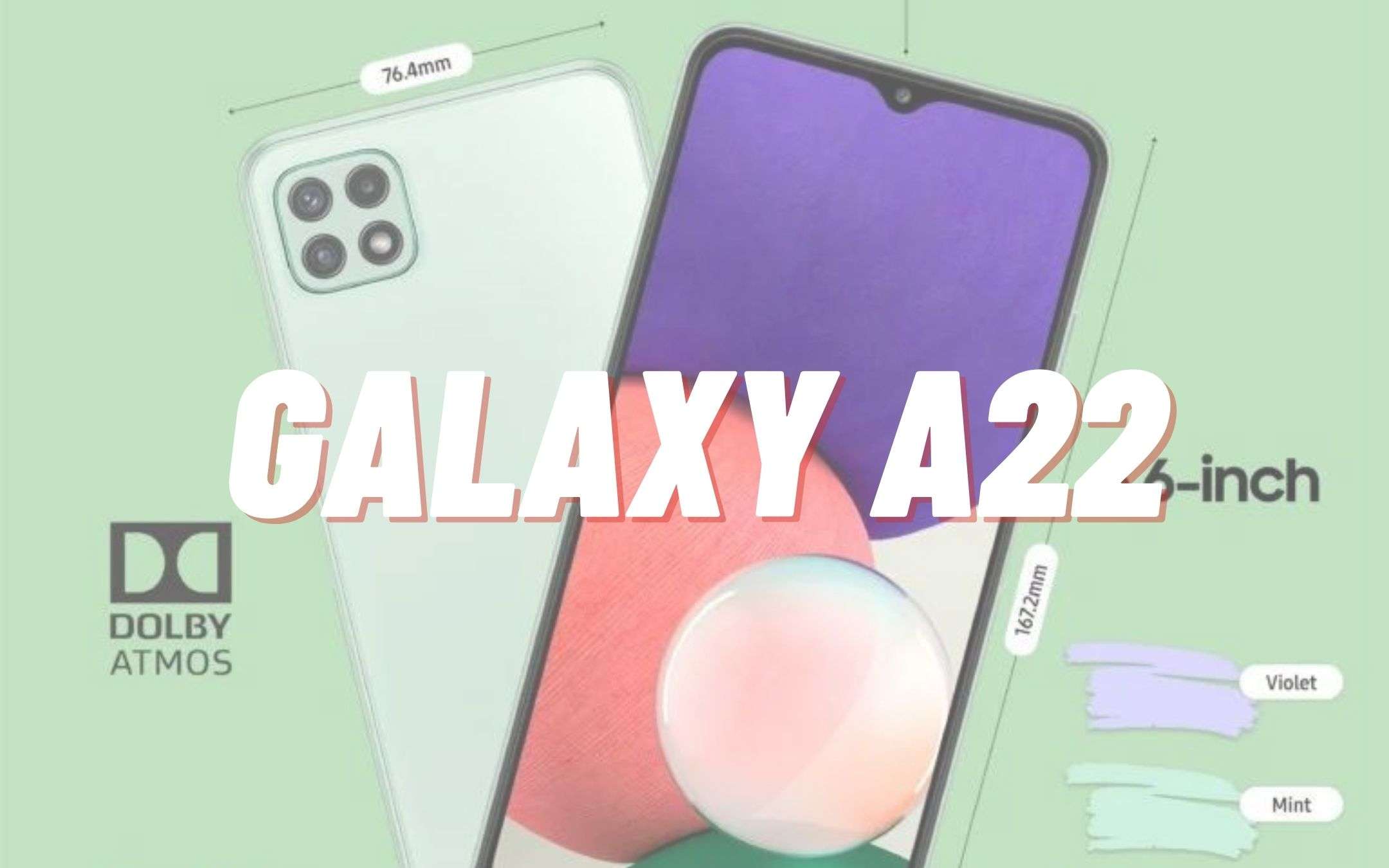 Samsung Galaxy A22 LTE e 5G: sono SENZA SEGRETI