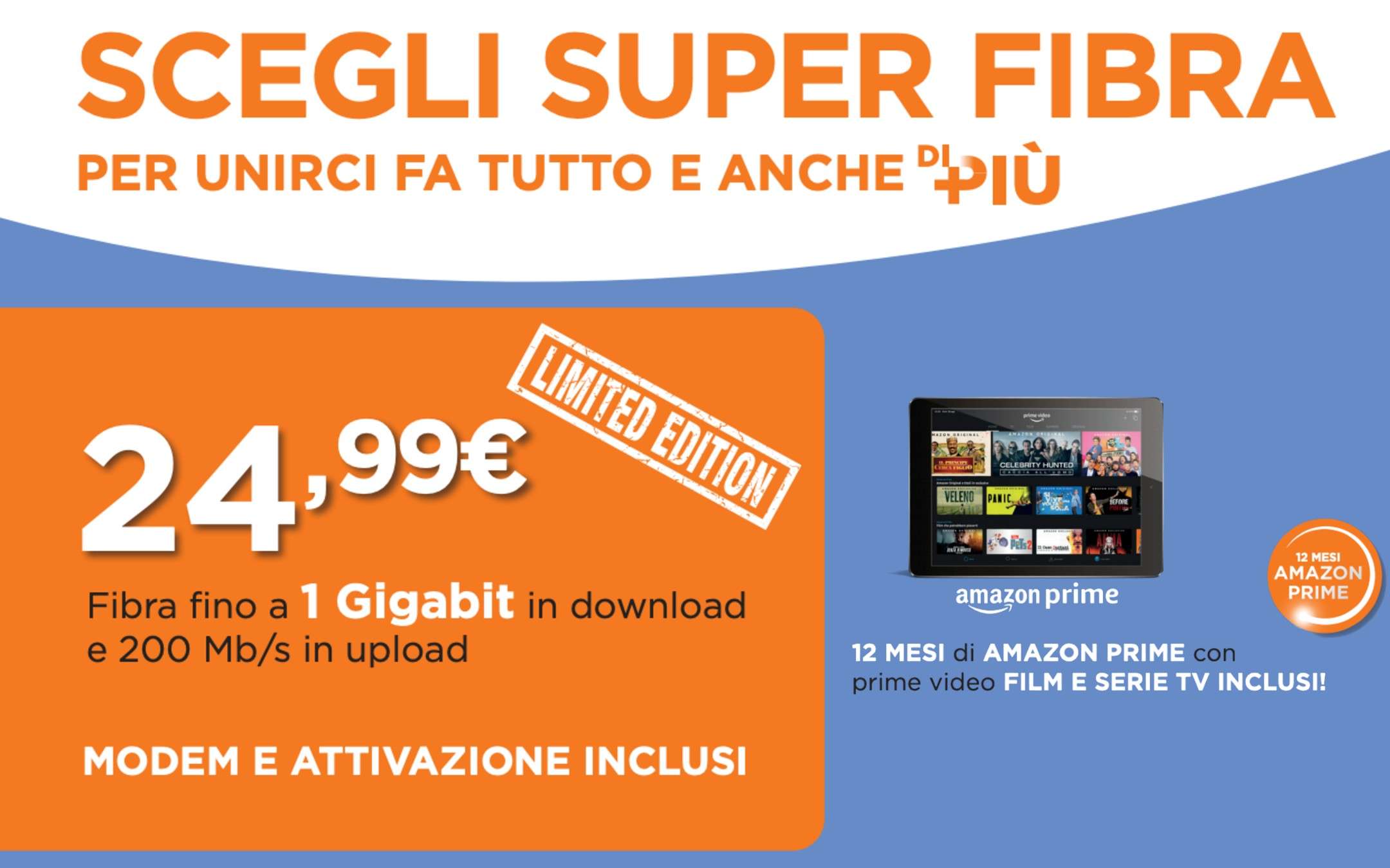 WINDTRE Super Fibra da 24,99€ per pochi giorni!