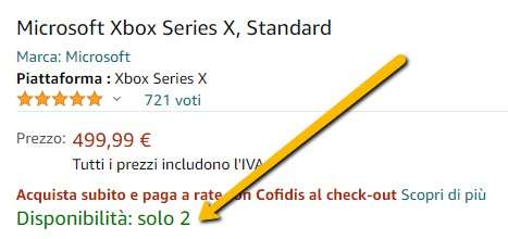 Xbox, disponibilità limitata