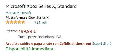 Xbox Series X disponibile su Amazon