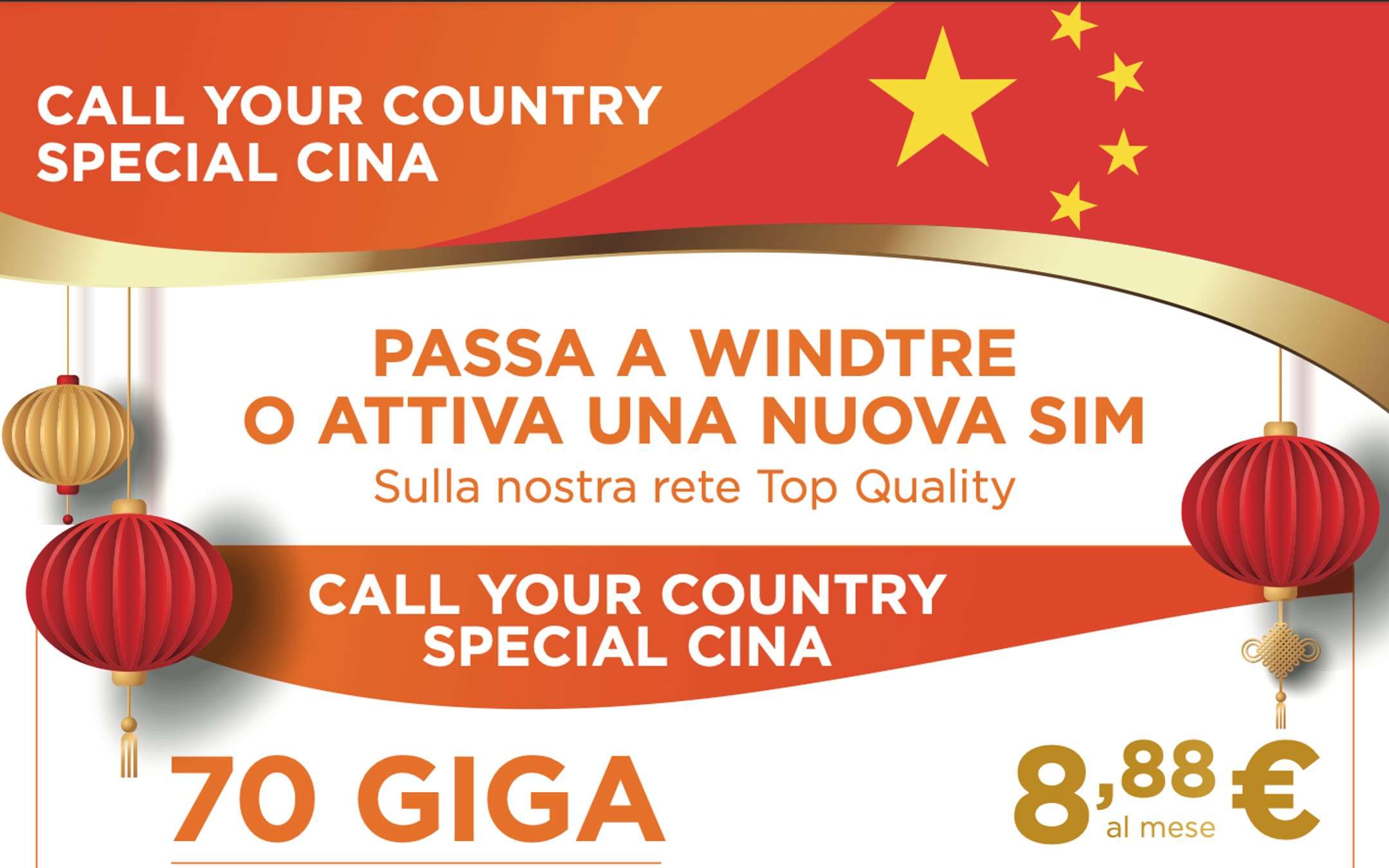 CallYourCountry Special Cina: 70GB a 8,88€ con W3!