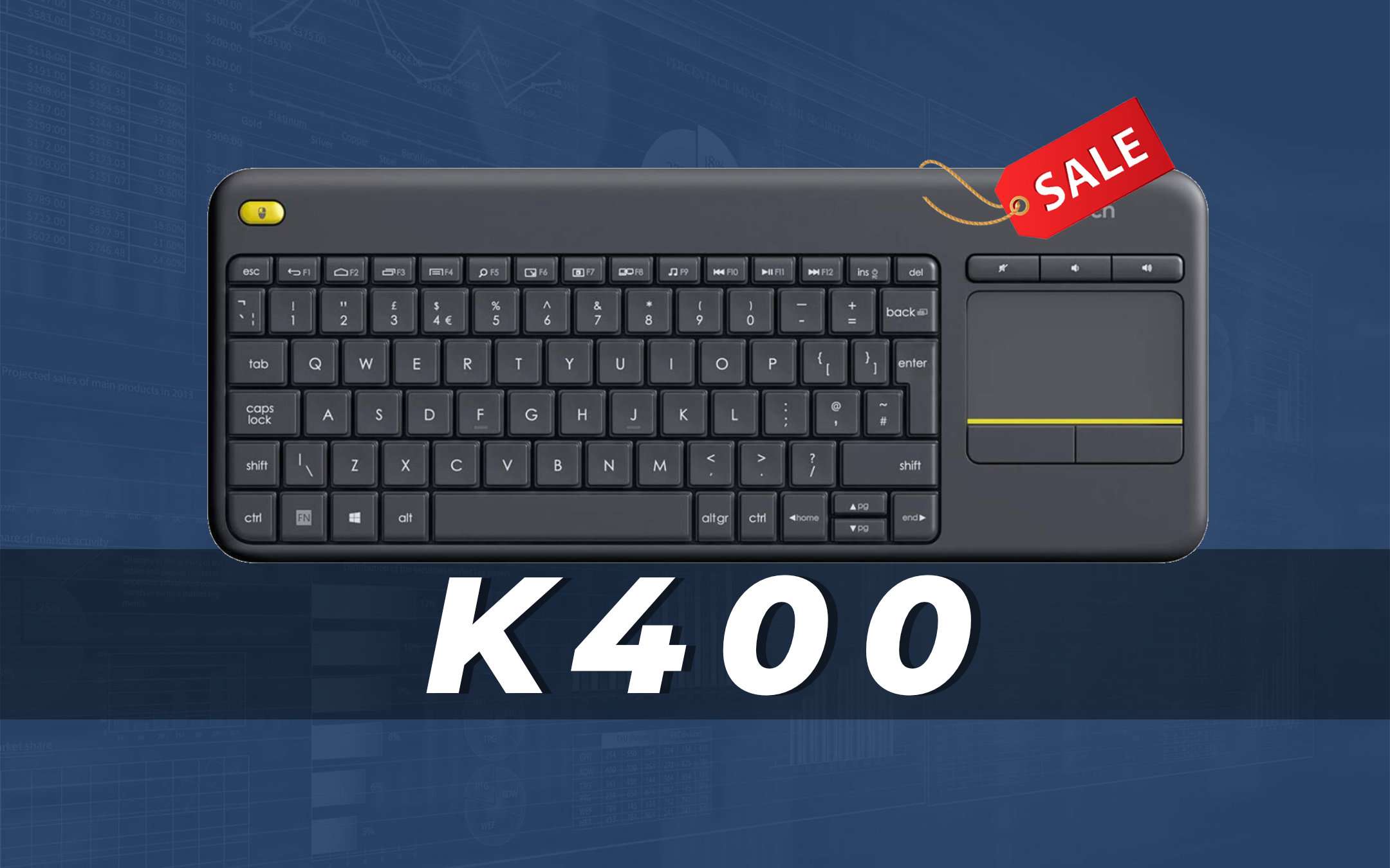 Logitech K400 Plus, tastiera con touchpad in offerta (-46%)
