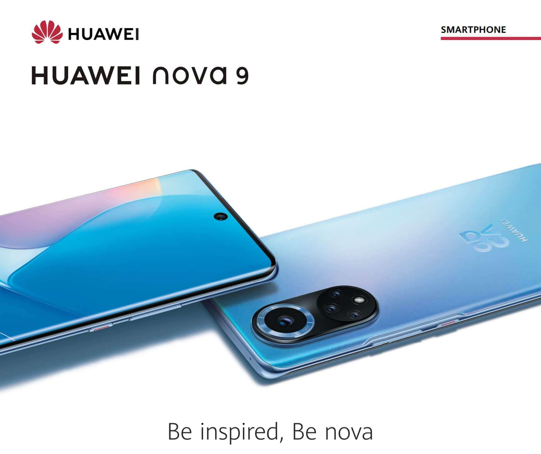Huawei Nova 9 render pubblicità smartphone