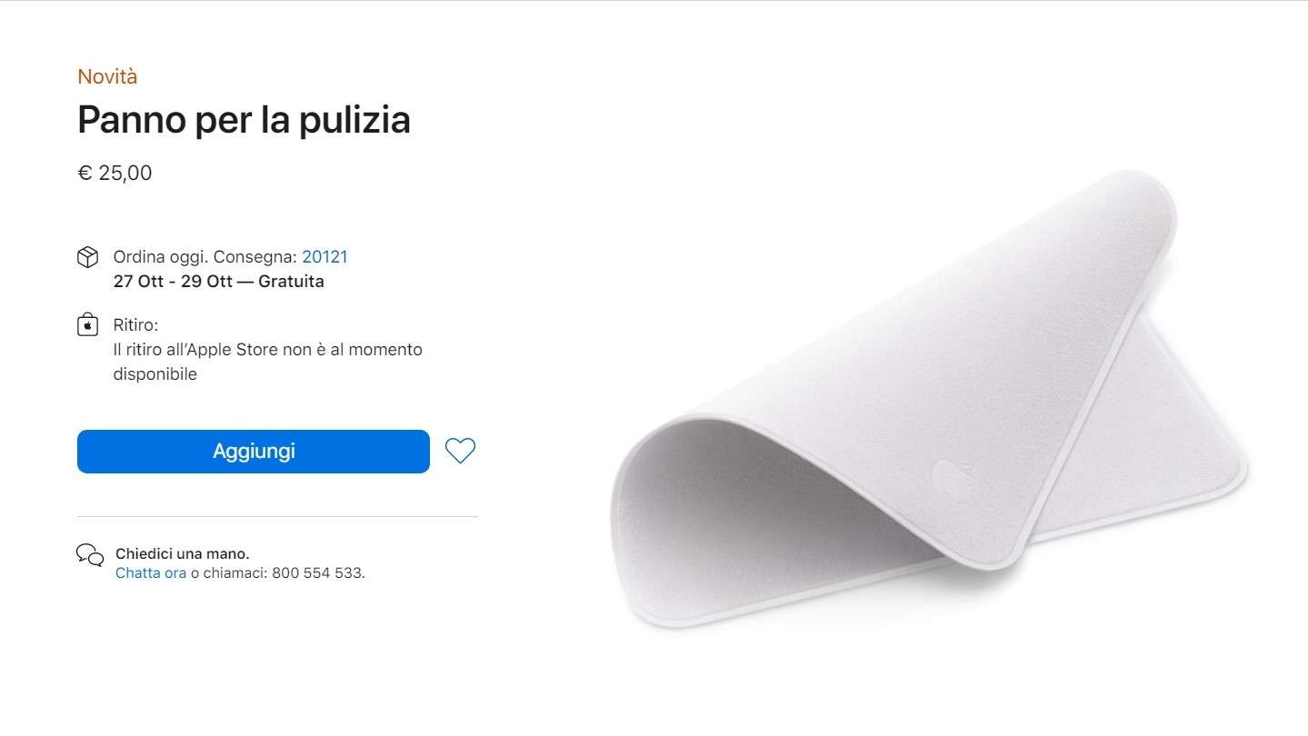 Un utilissimo panno per la pulizia a marchio Apple? Sì, esiste!