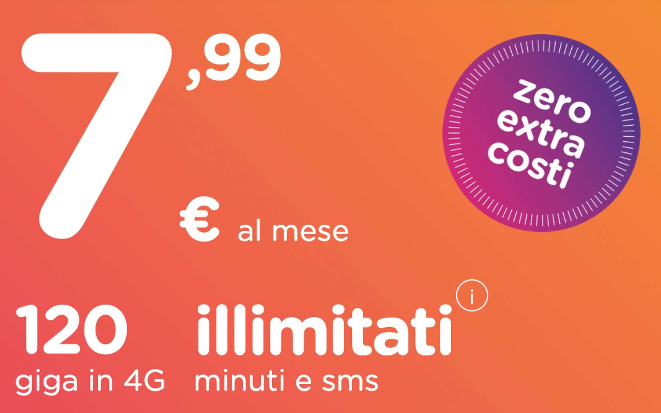 ho 7,99: 120GB, minuti e SMS illimitati a 7,99€