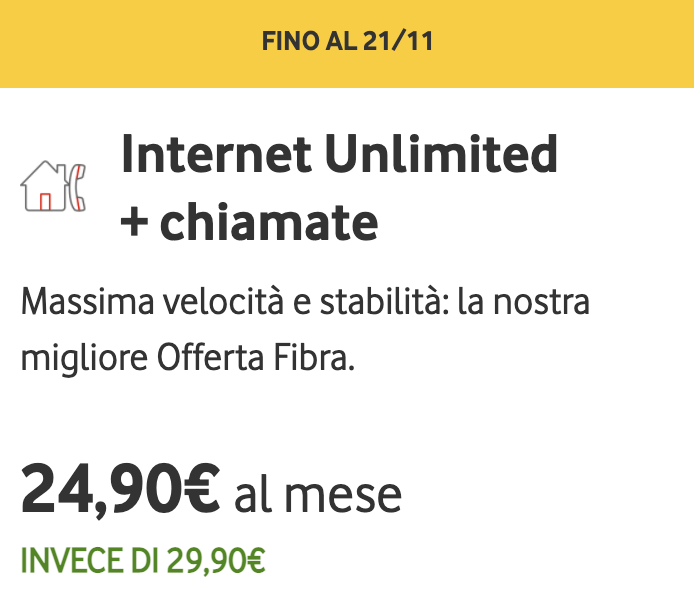 Fibra Vodafone Internet Unlimited