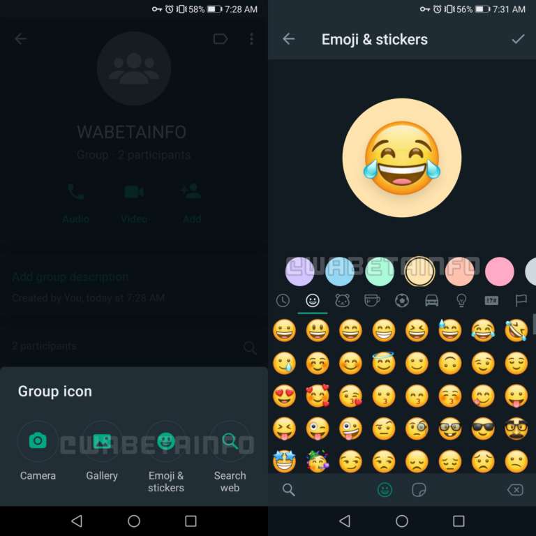 whatsapp beta icona profilo gruppi novità