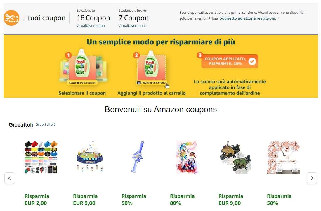 Migliori coupon per risparmiare su Amazon