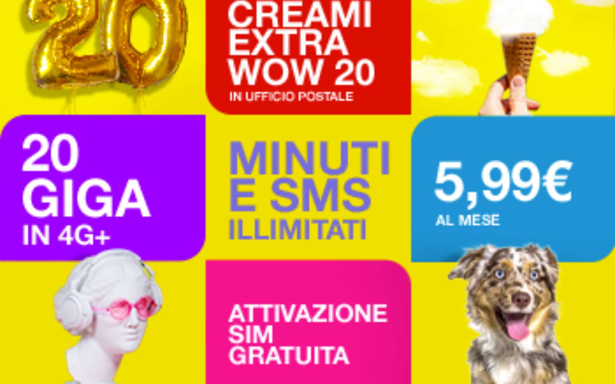 PosteMobile: nuova Creami EXTRA WOW 20 a 5,99€