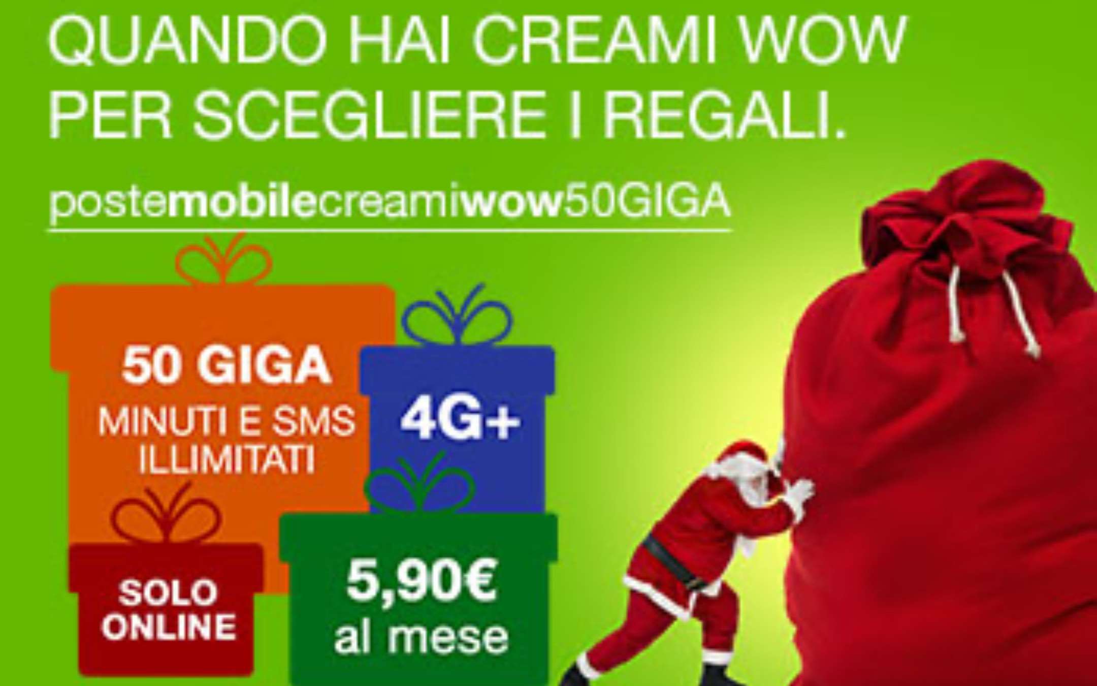 CreamiWOW50Giga: PROMO PosteMobile ONLINE a 5,90€