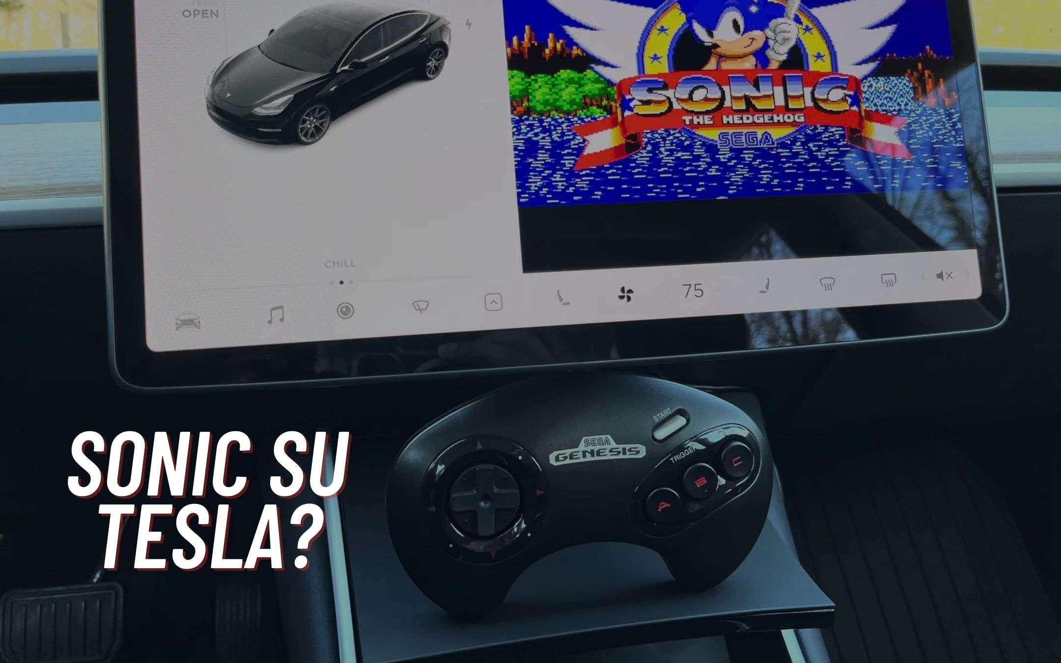 Sonic: il videogame è presente nelle automobili di Tesla