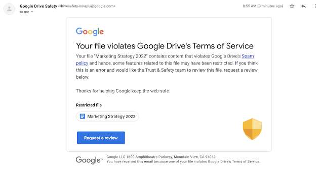 google drive file nuove policy